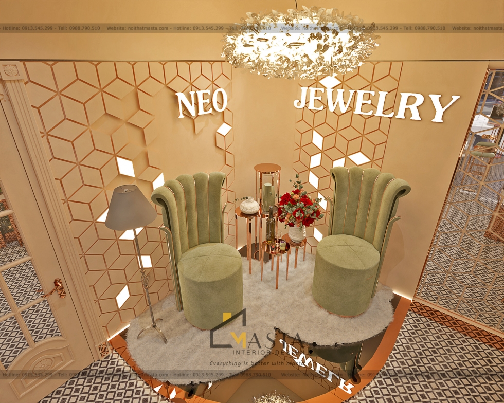 Tiệm vàng Neo Jewelry được thiết kế với phong cách Neo Classic & Luxury mang đến sự kết hợp hoàn hảo